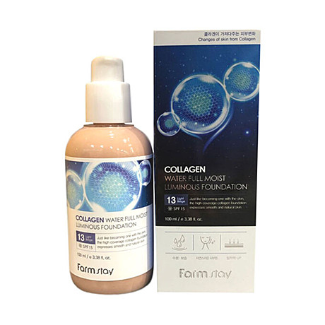 FarmStay Коллагеновый тональный крем с эффектом сияния , 21 - Natural Beige, 100 мл