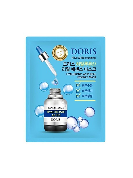 Jigott Тканевая маска для лица с гиалуроновой кислотой Hyaluronic Acid  Real Essence Mask, 25ml