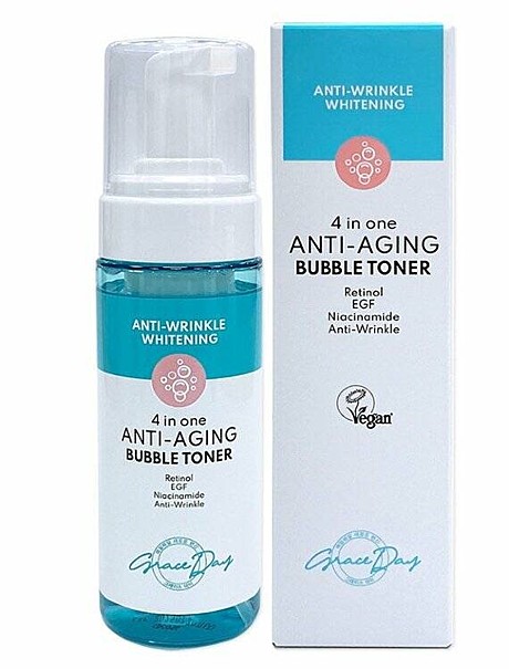 GRACE DAY ПУЗЫРЬКОВЫЙ ЛИФТИНГ - ТОНЕР ДЛЯ ЛИЦА 4 IN ONE ANTI-AGING BUBBLE TONER, 150 ML