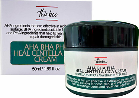 Thinkco. Крем с AHA, BHA, PHA кислотами и центеллой азиатской для проблемной кожи AHA BHA PHA 50 мл