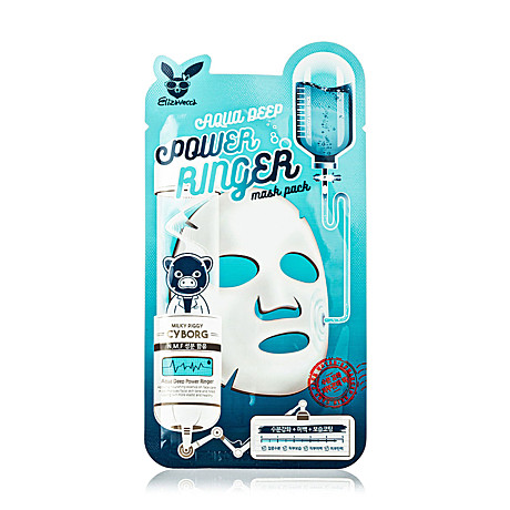 ELIZAVECCA МАСКА Тканевая маска для  лица DEEP POWER RINGER MASK PACK AQUA  (Корея), 23 ML
