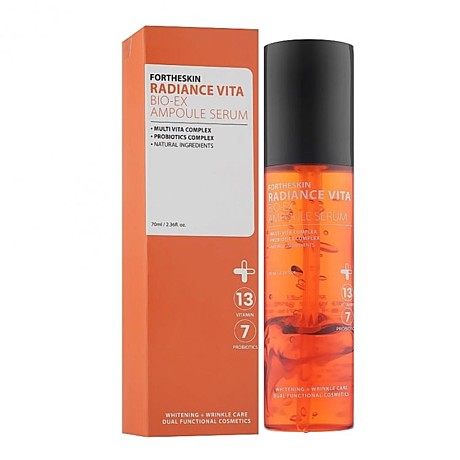 FORTHESKIN Сыворотка для лица ампульная лифтинг витаминная ПРОБИОТИКИ Fortheskin Radiance Vita Bio-Ex Ampoule Serum, 70 мл