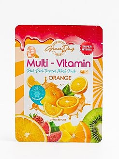 GRACE DAY - МАСКА ТКАНЕВАЯ ДЛЯ ЛИЦА С ПОЛИВИТАМИНАМИ И ЭКСТРАКТОМ АПЕЛЬСИНА MULTI-VITAMIN ORANGE MASK PACK, 27 ML