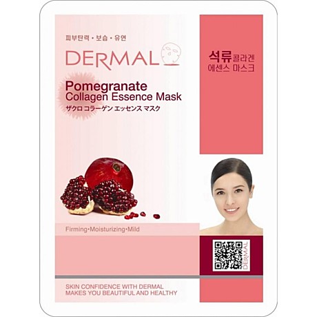 DERMAL Маска для лица тканевая КОЛЛАГЕН и ГРАНАТ Pomegranate Collagen Essence Mask Wrinkle-care, 23 мл