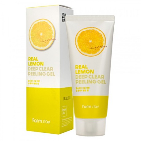 FarmStay Пилинг-скатка для лица  Real Lemon Deep Clear Peeling Gel, 100мл