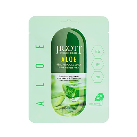 JIGOTT Маска тканева С ЭКСТРАКТОМ АЛОЭ, 27МЛ