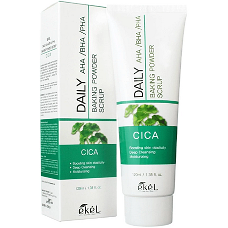 EKEL  Скраб для лица детокс с содой и центеллой Baking Powder Scrub Cica,120мл