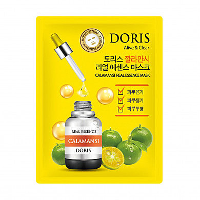 DORIS Тканевая маска для лица ЦИТРОФОРТУНЕЛЛА CALAMANSI Real Essence Mask, 1 шт, 25 мл